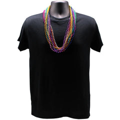 33" Round Metallic 12 Color Mardi Gras Beads - Pack of 72 Necklaces