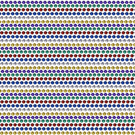 33 Inches Round Metallic 6 Color Mardi Gras Beads - Pack of 72 Necklaces
