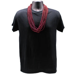 33" Round Metallic Burgundy Mardi Gras Beads - Pack of 72 Necklaces