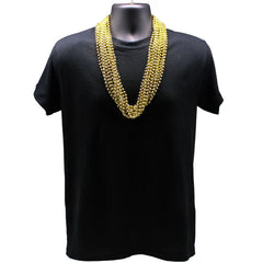 33" Round Metallic Gold Mardi Gras Beads - Pack of 72 Necklaces
