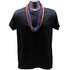 33 Inches Round Metallic Red, Blue and Silver Mardi Gras Beads - Pack of 72 Necklaces