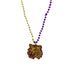 34 Inches 7mm Purple & Gold Tiger Medallion Necklaces - Pack of 12