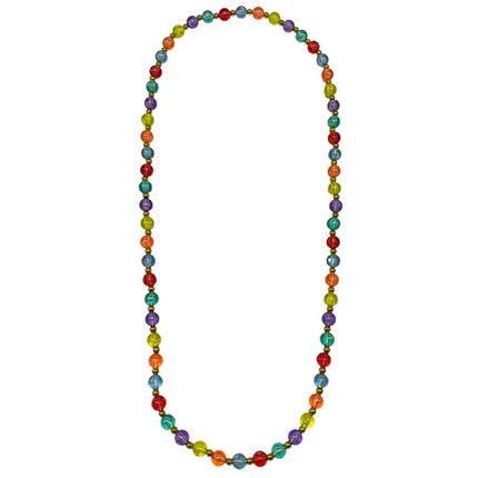 38 Inches 12mm Clear Rainbow Beaded Necklace