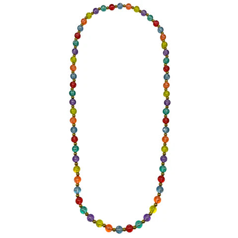 38 Inches 12mm Clear Rainbow Beaded Necklace
