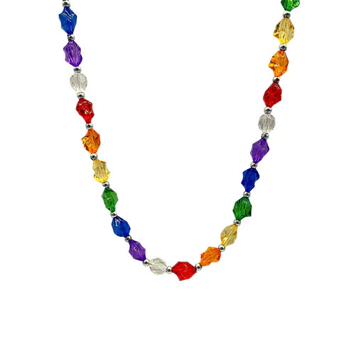 38 Acrylic Rainbow Infiniti Stone Bead Necklace