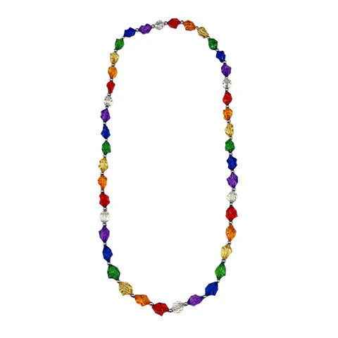 38 Inches Acrylic Rainbow Infiniti Stone Beaded Necklace