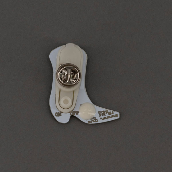 LED Black Cowboy Boot Flashing Body Light Lapel Pins