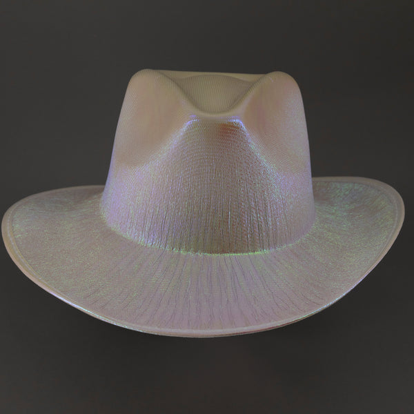Sparkly Metallic Holographic Iridescent Cowboy Hats - Assorted Pack of 12