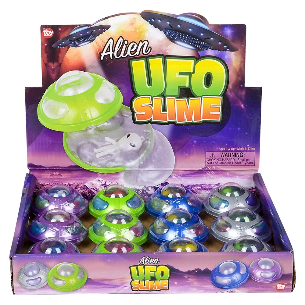 3 UFO Alien Rainbow Slime - 12 Assorted Per Pack