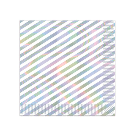 Iridescent Stripes Lunch Napkins - 16 Per Pack