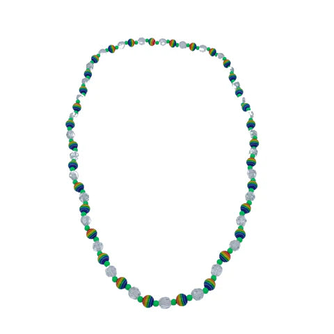 40 Inches12MM Rainbow & Facet Beaded Necklace
