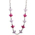 40 Inches Acrylic Light Pink And Hot Pink Fleur De Lis Beads Necklace