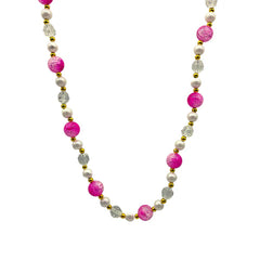 40" Acrylic Light Pink and Hot Pink Marble Bead Necklace