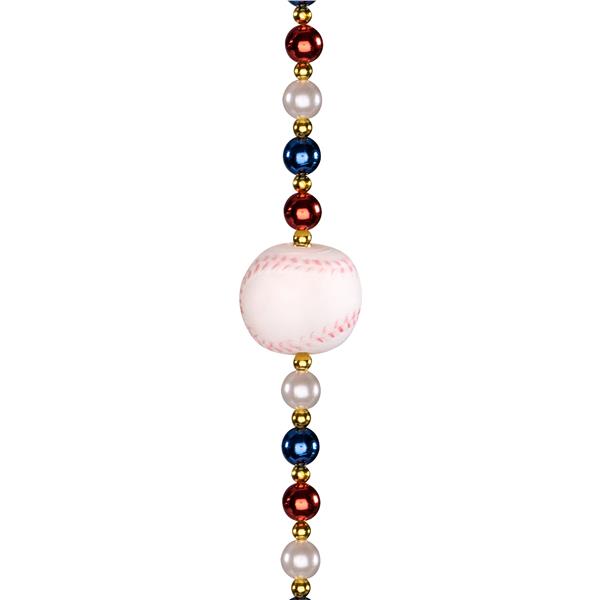 42 Inch Baseball Beaded Necklace