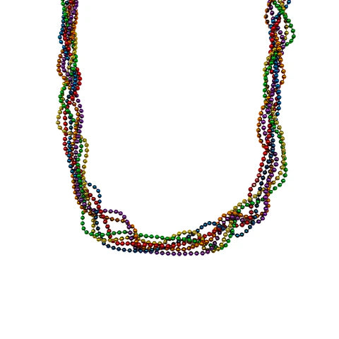 42 6mm Rainbow Colors Braided Bead Necklaces