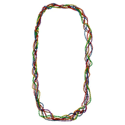 42 Inches 6mm Rainbow Colors Braided Beaded Necklaces
