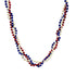 42 Inches 6mm Red, Blue & Pearl White Braided Bead Necklaces