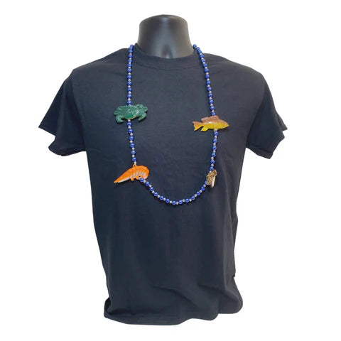 42 Inches Crab, Fish, Shrimp & Clam Bead Necklace
