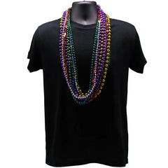 42" Mix 6 Styles & Metallic 6 Color Beads - Pack of 12 Necklaces