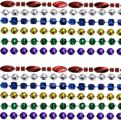 42 Inches Mix 6 Styles & Metallic 6 Color Beads Necklaces