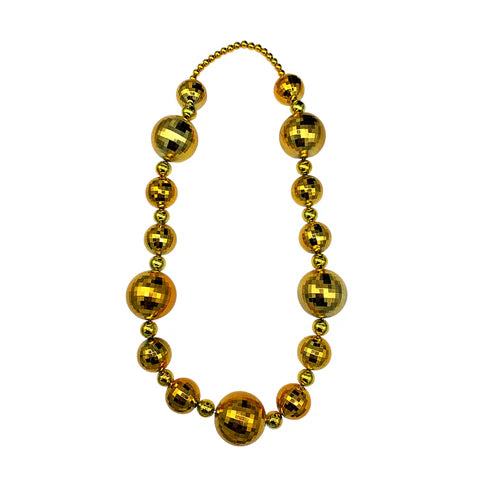 44 Inches 20/40/60mm Beads Gold Globe Necklace