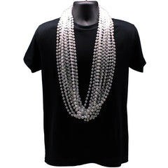 48" 10mm Round Pearl White Mardi Gras Beads - Pack of 12 Necklaces