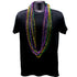 48 Inches 12mm Cut Metallic Purple, Gold and Green Mardi Gras Beads Necklaces