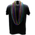 48 Inches 12mm Round Metallic 6 Color Mardi Gras Beads - 12 Necklaces