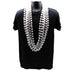 48 Inches 18mm Round Pearl White Mardi Gras Beads - Pack of 12 Necklaces