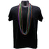 48 Inches 7mm Round Metallic 6 Color Mardi Gras Beads - Pack of 12 Necklaces