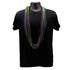 48 Inches 8mm Round Metallic Purple, Gold & Green Mardi Gras Beaded Necklaces