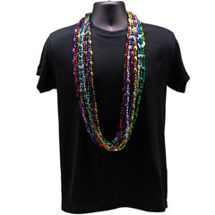 48" Swirl Metallic 6 Color Mardi Gras Beads - Pack of 12 Necklaces