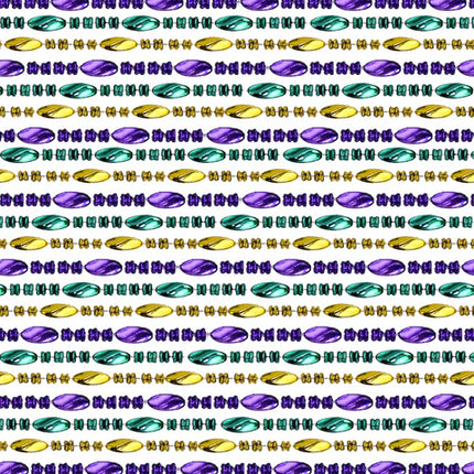 48 Inches Swirl Metallic Purple, Gold & Green Mardi Gras Beads Necklaces