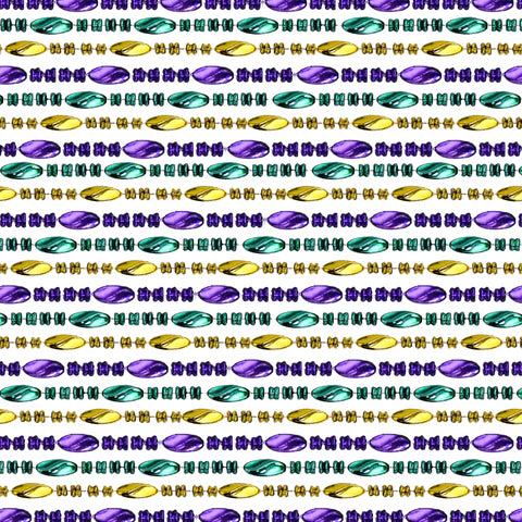 48 Inches Swirl Metallic Purple, Gold & Green Mardi Gras Beads Necklaces