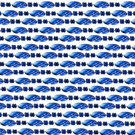 48 Inches Swirl Metallic Royal Blue Mardi Gras Beads - 12 Necklaces