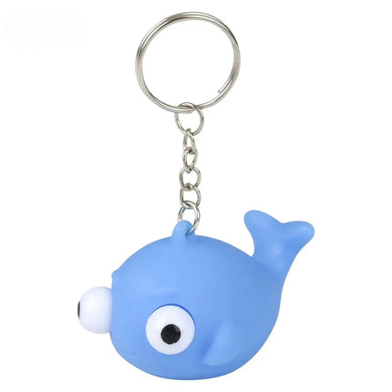 2" Squeeze Animal Popping Eye Keychain