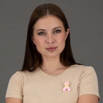 Pink Ribbon Flashing Body Light Lapel Pins