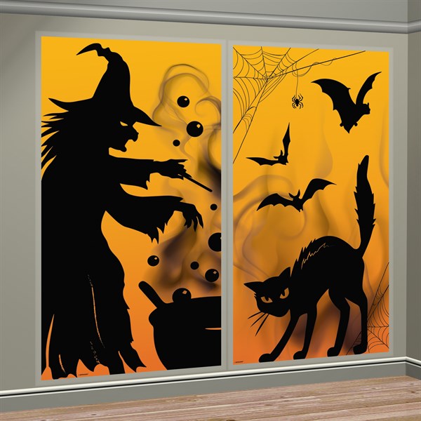 Witch & Cat Window Backdrop