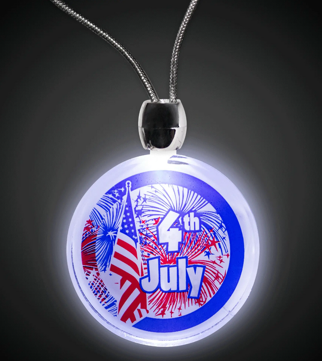 LED 4th of July Pendant Necklace