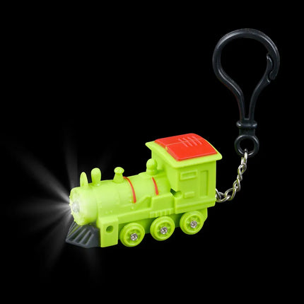 2" Light-Up Train Back Pack Clip With Sound - 12 Per Pack