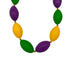50 Inches Purple, Green and Gold 4 Inches Football Necklace with 10mm Gold Spacer