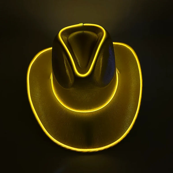 EL WIRE Light Up Iridescent Space Gold Cowboy Hat - Pack of 36 Hats