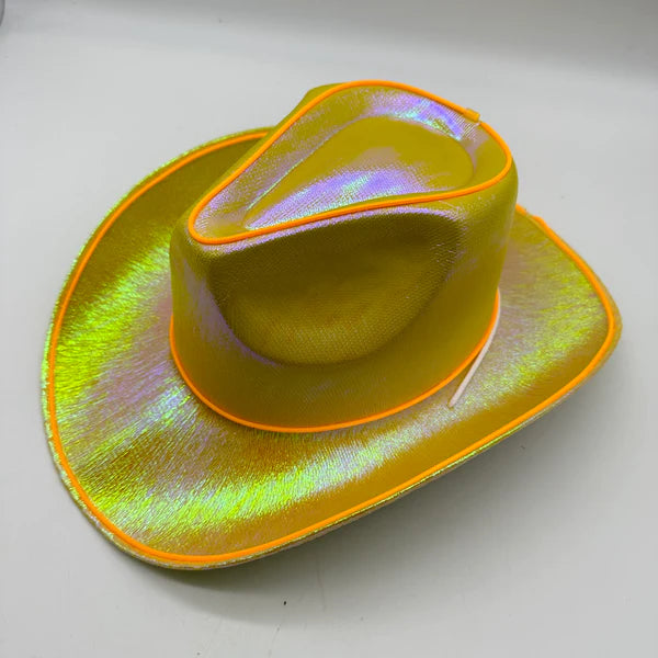 EL WIRE Light Up Iridescent Space Gold Cowboy Hat - Pack of 72 Hats