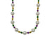 52 Inches 25mm Pearl White Necklace With Alternating Purple, Green & Gold Beads
