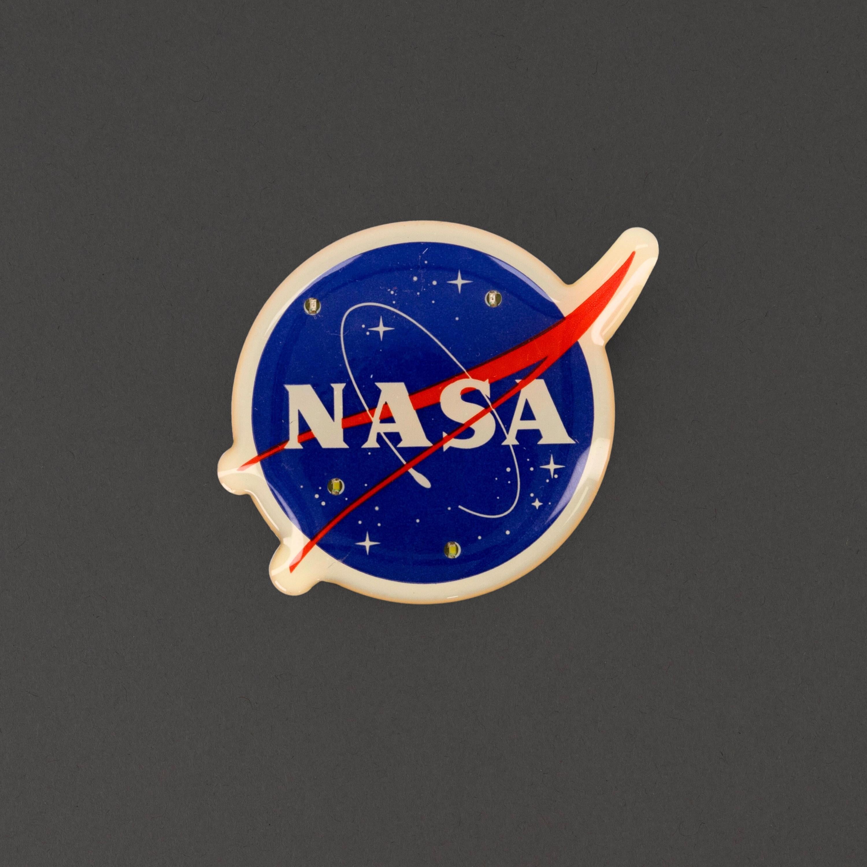 LED Light Up NASA Lapel Pin | PartyGlowz.com