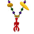 58 Inches 30mm Purple, Green & Gold Beaded Crawfish Boil Necklace