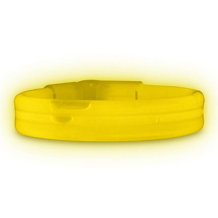 9 Inch Yellow Triple Wide Glow Bracelets - 25 Per Pack