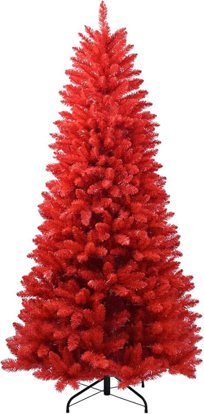 5ft Artificial Red Christmas Tree With Metal Foldable Stand