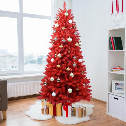 5ft Artificial Red Christmas Tree With Metal Foldable Stand