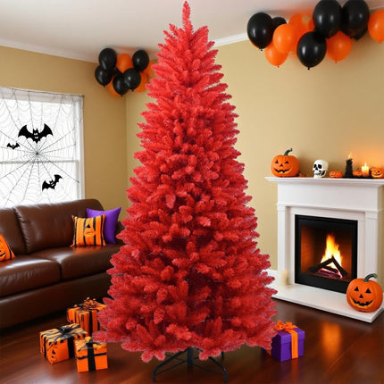 5ft Artificial Red Christmas Tree With Metal Foldable Stand